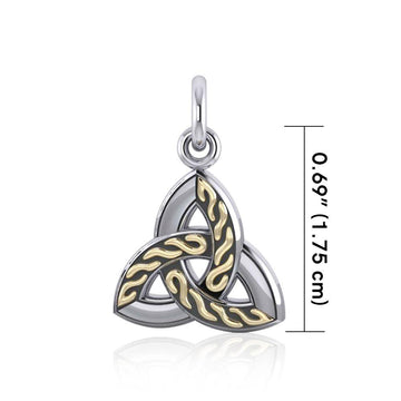 Awe-inspired by the Holy Trinity ~ Celtic Knotwork Trinity Sterling Silver Charm Jewelry with 18k Gold accent MCM179 - Jewelry